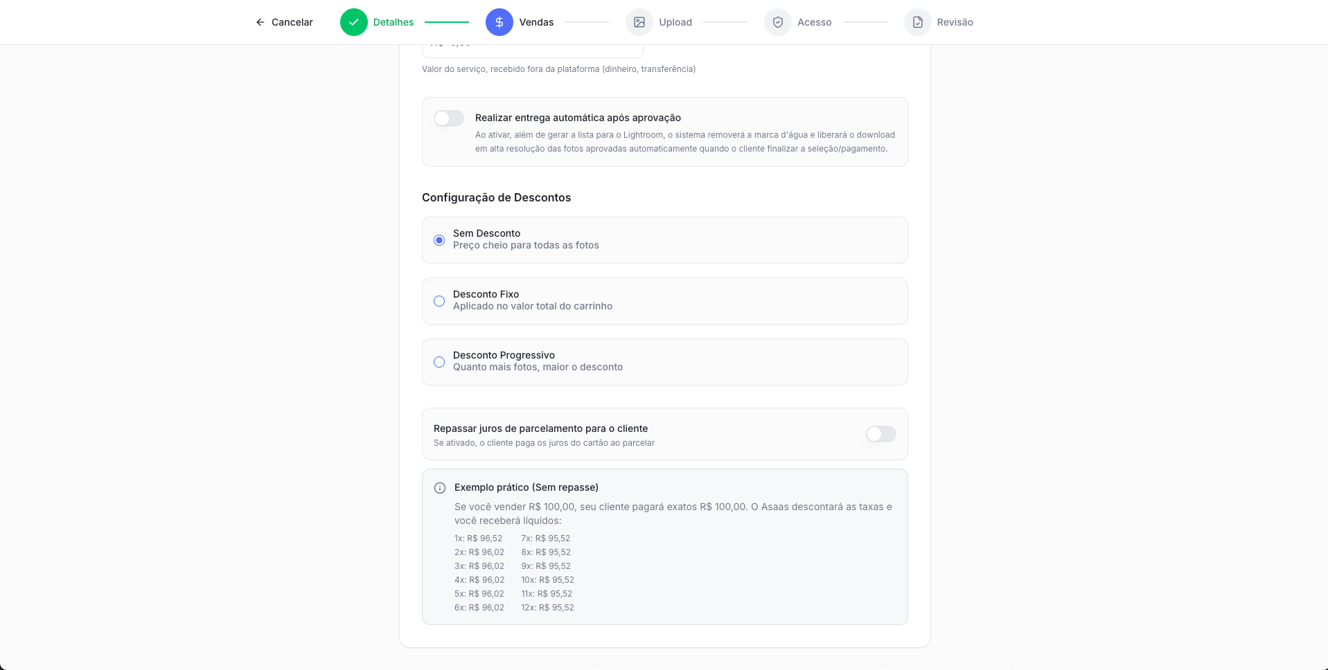 Tela de Compartilhamento com preview da mensagem do WhatsApp