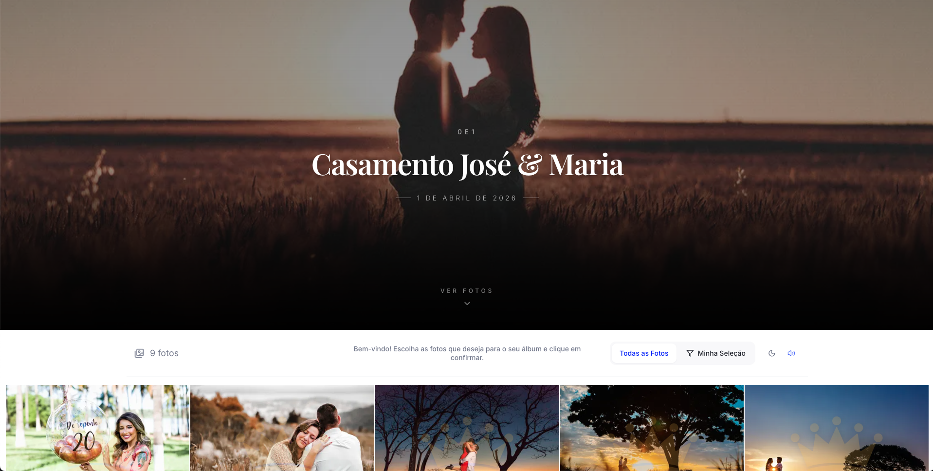 Galeria com foto de capa cinematográfica