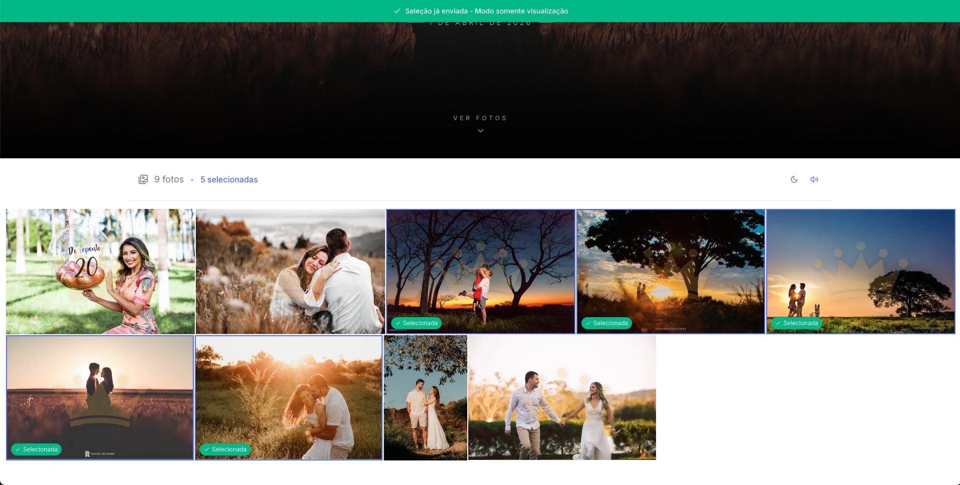 Galeria em modo somente visualização